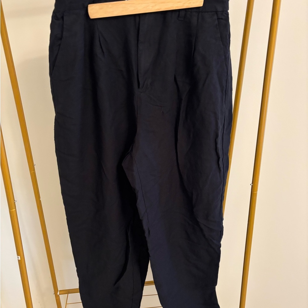 Madewell Women's Black Straight leg linen pants